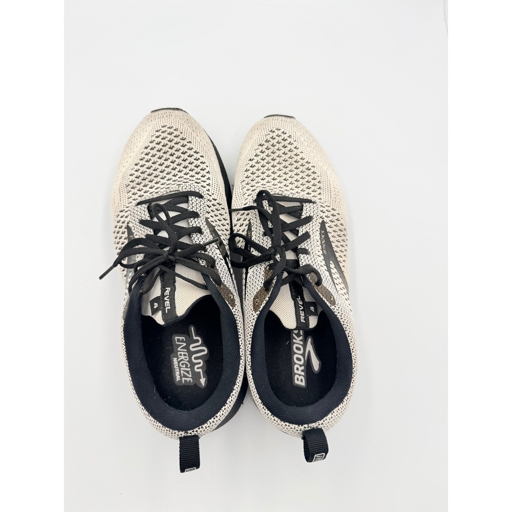 Brooks Revel 4 Womens Running Shoes Cream Black Neutral Energize Sneakers - Picture 6 of 9
